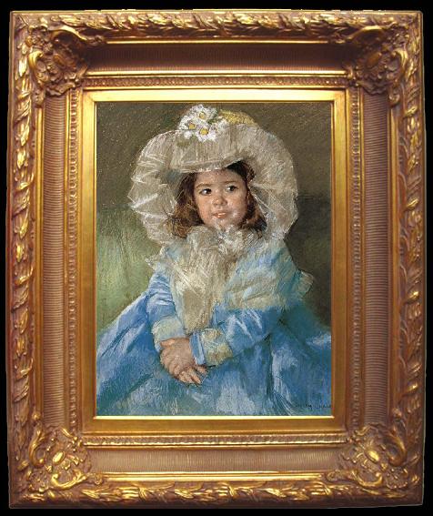 framed  Mary Cassatt Mageter in the blue dress, Ta021